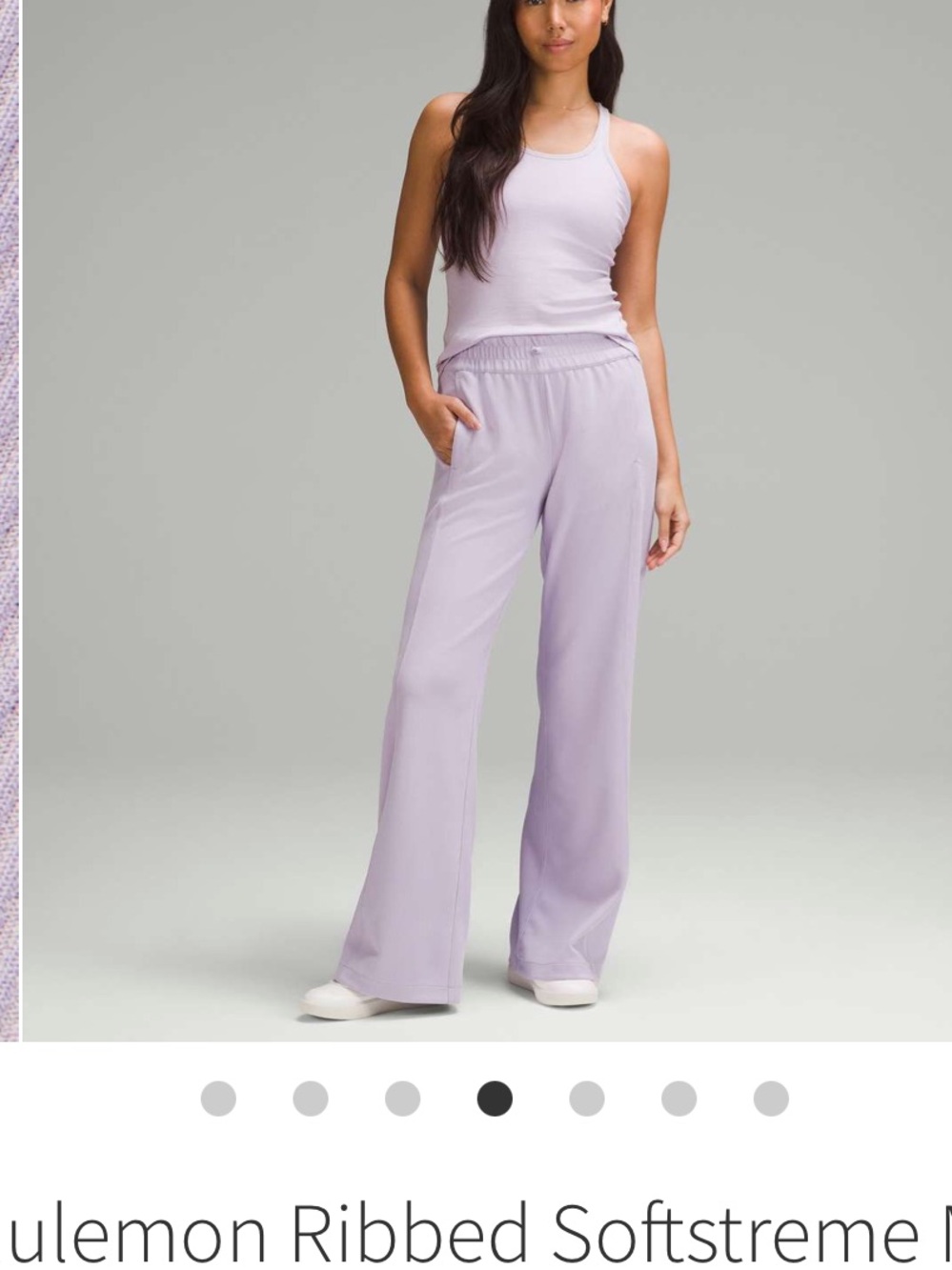 lululemon athletica Wide-Leg Ribbed Softstreme MR Pant in Lilac Ether, Size 12